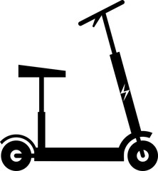 Electric scooter with seat vehicle icon illustration