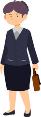 Business women character in suit holding bag illustration