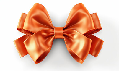  a large orange bow on a white background with clipping for text or a clipping for a clipping for a clipping for a clipping for a clipping.  generative ai