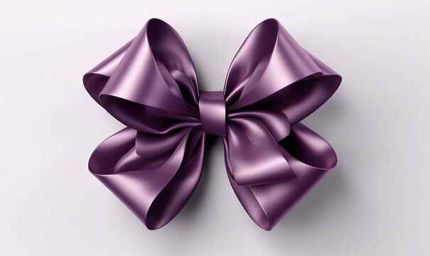  a purple bow on a white background with room for text or image stock photo - budget - free, code - free, code - free.  generative ai