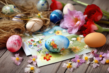 Fototapeta na wymiar Easter image postcard Generative AI