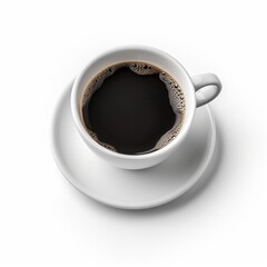 cup of coffee on white background, generative ai