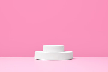 white round podium for presentation products and cosmetics