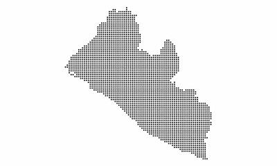 Fototapeta na wymiar Liberia dotted map with grunge texture in dot style. Abstract vector illustration of a country map with halftone effect for infographic. 