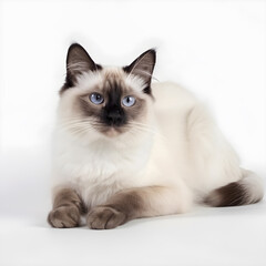 Persian cat portrait on white