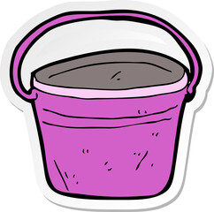sticker of a cartoon metal bucket