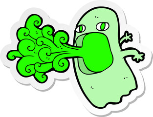 sticker of a funny cartoon ghost