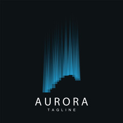 Fototapeta premium Aurora Logo, Simple Design Amazing Natural Scenery Of Aurora, Vector Icon Template, Illustration