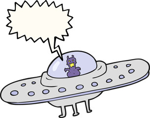 speech bubble cartoon flying saucer