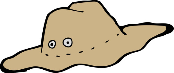 cartoon old australian hat