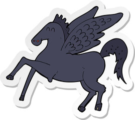Obraz premium sticker of a cartoon magic flying horse