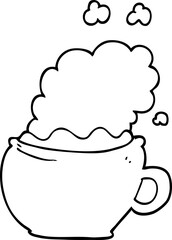 cartoon hot cup of coffee