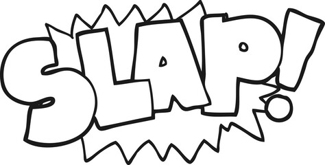 black and white cartoon slap symbol