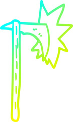 cold gradient line drawing cartoon sharp axe