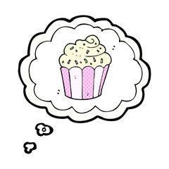 thought bubble cartoon cupcake