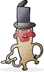 cartoon monkey wearing top hat