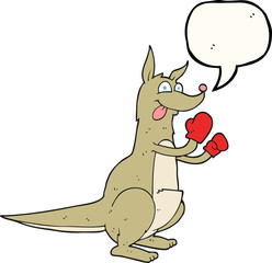 speech bubble cartoon boxing kangaroo