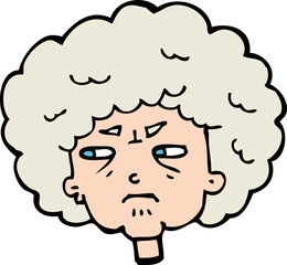 cartoon bitter old woman