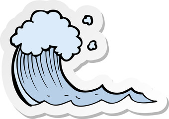 sticker of a cartoon wave