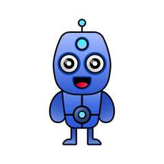 cute vector robot design mascot kawaii