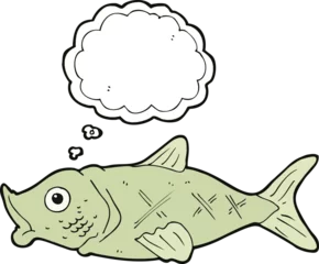 Foto op Canvas cartoon fish with thought bubble © lineartestpilot