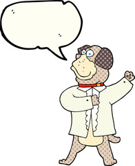 comic book speech bubble cartoon dog in shirt