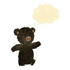 cartoon black bear with thought bubble