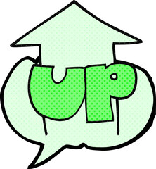 comic book speech bubble cartoon up symbol