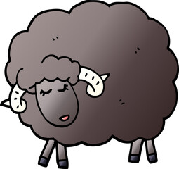 cartoon doodle black sheep