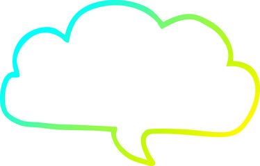 cold gradient line drawing cartoon cloud speech bubble