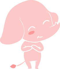 cute flat color style cartoon elephant