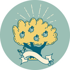 icon of tattoo style apple tree