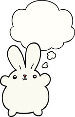 Fototapeta premium cute cartoon rabbit and thought bubble