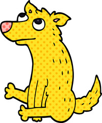 cartoon doodle dog sitting