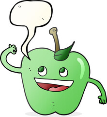 speech bubble cartoon apple