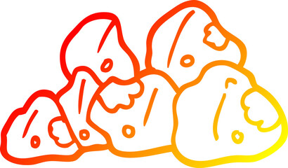 warm gradient line drawing cartoon gold clusters