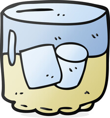 cartoon whiskey and ice