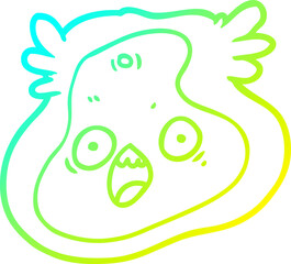 cold gradient line drawing cartoon germ