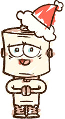 Christmas Robot Chalk Drawing