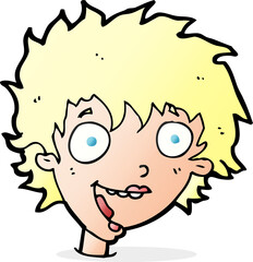 cartoon crazy excited woman
