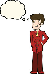cartoon upperclass man with thought bubble
