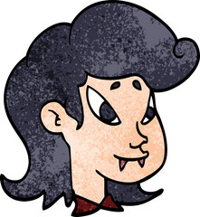 cartoon doodle vampire head
