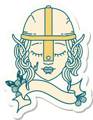 elf fighter character face sticker