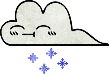 retro grunge texture cartoon snow cloud