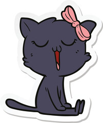 sticker of a cartoon cat