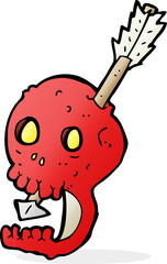 funny cartoon skull and arrow