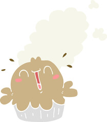 cute flat color style cartoon pie