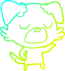 cold gradient line drawing cartoon dog