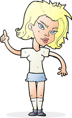 cartoon woman with idea