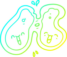 cold gradient line drawing cartoon cell dividing